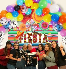 Fiesta 5 FT x 7 FT Vinyl Backdrop Multicolor Photo Booth Background Hanging