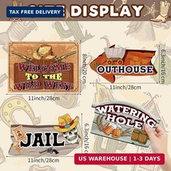 Hooqict Western Birthday Party Decorations 20 Pieces Cowboy Themed Party Signs W