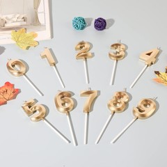 Gold 75th & 57th Birthday Candles for Cakes, Number 75 57 1 9 inch,