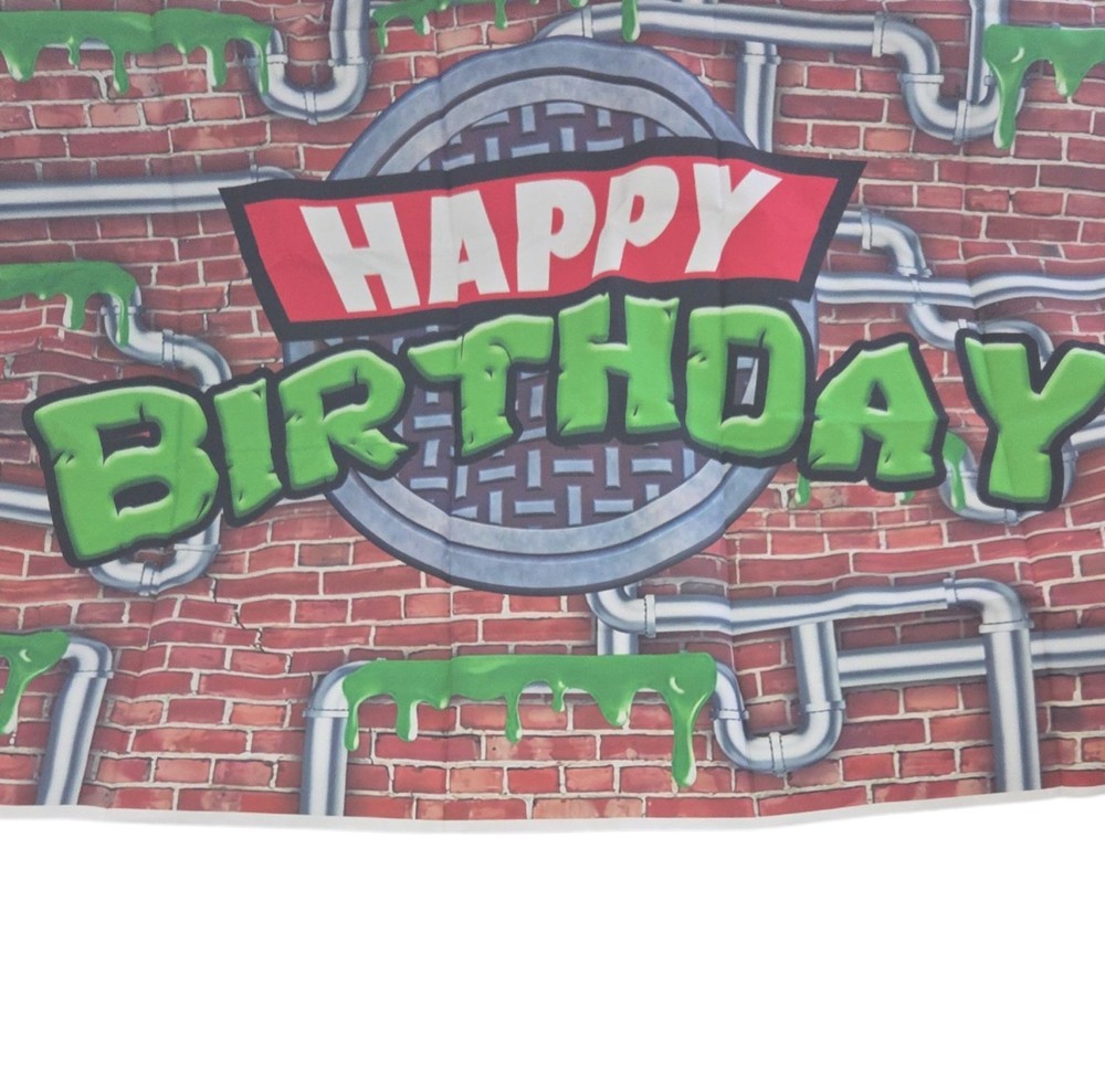 Ninja Turtle Kit De Glovos Fiesta Niños Baner Happy Birthday Mantel Color Verde