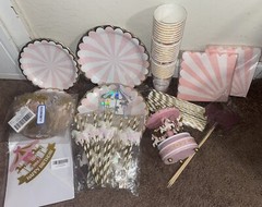 Unicorn Carousel Birthday Party Bundle Plates Cups Backdrop Cupcake Cake Inserts