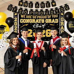 Graduation Decorations 2026 Themed Set – All-In-One Party Supplies with Backdrop