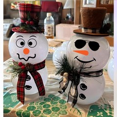 43 PCS Snowman Face Stickers for Crafts 7.87 Inches X 11.81 Inches, Red