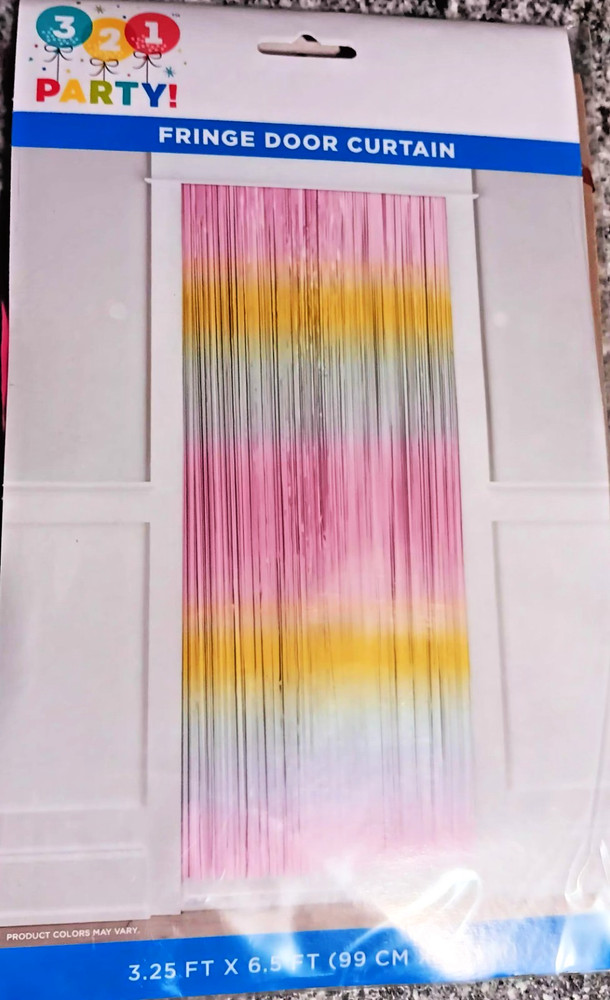 321 Party! Fringe Door Curtain MULTICOLOR 3.25×6.5 Feet New IN PACKAGE