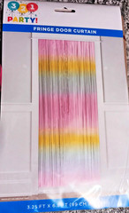 321 Party! Fringe Door Curtain MULTICOLOR 3.25×6.5 Feet New IN PACKAGE