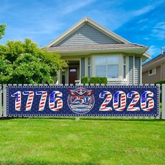 American 250th Banner for Independence Day, Memorial Day Decorations