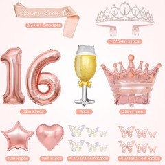Sweet 16 Party Decorations, 16th Birthday Decorations for Sweet 16th Birthday