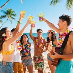 72 Pack Hawaiian Luau Party Decorations Cups -14OZ Disposable Tropical Party …