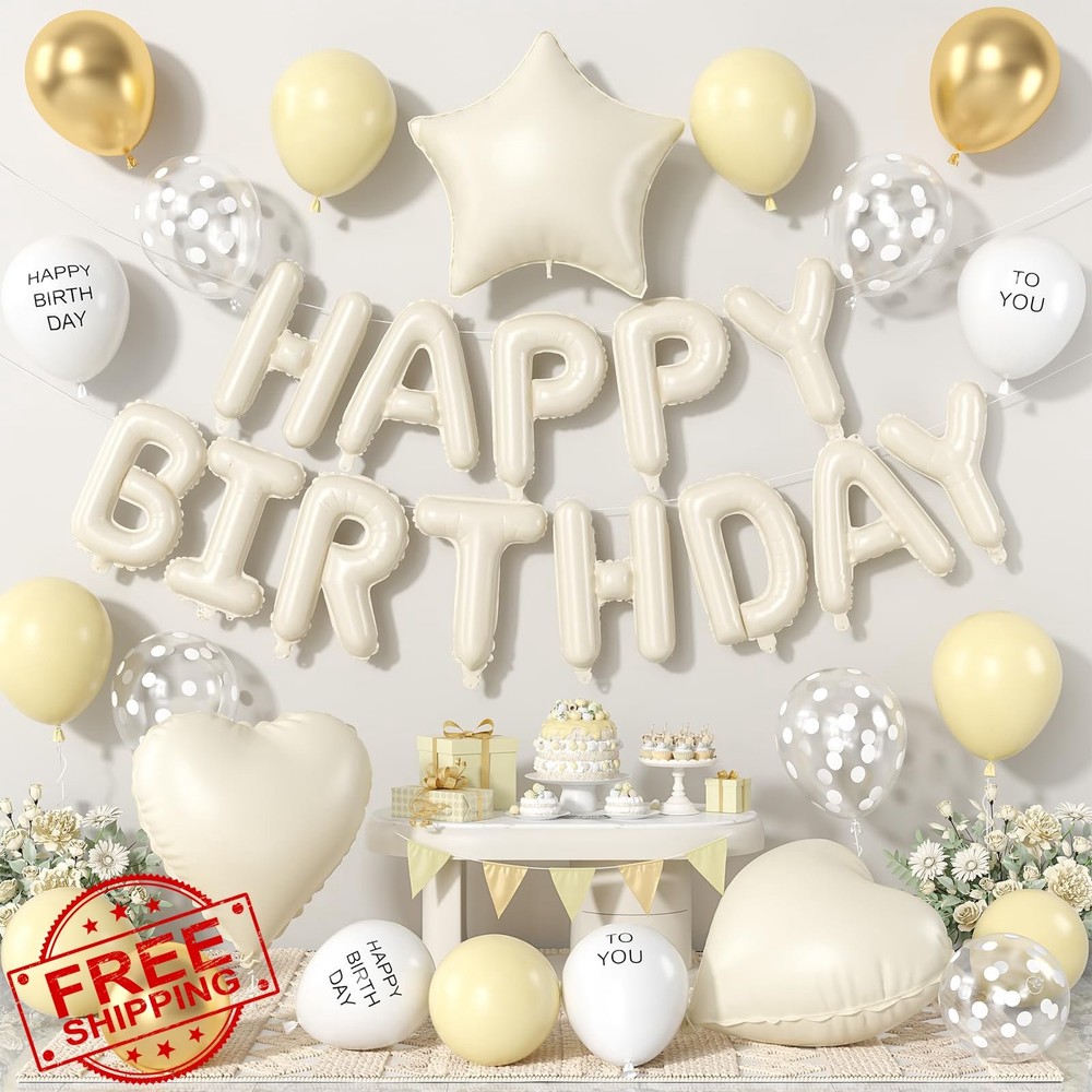 Adorely Macaron Yellow Birthday Decorations