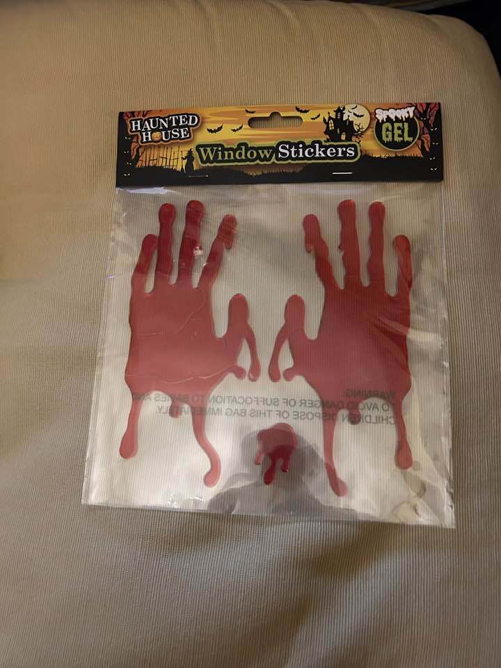 Halloween Spooky Blood Gel Window Stickers Decoration Scary Blood Hand Party Red