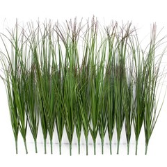 LUZOGA 16 Bundles Artificial Grass Plants Outdoor 16Pcs, Red-tipped Green