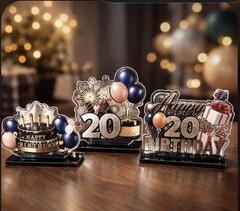 Happy 20th Birthday Acrylic Table Topper Centerpieces Set