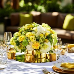 20 PCS Gold Round Acrylic Mirror Candle Plate Tray Centerpiece 8inch/20cm