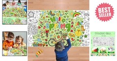 72×30 Inches Spring Coloring Tablecloth – Perfect for Fun Kids DIY Activities