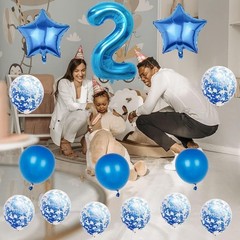 18Th Birthday Decorations Party Supplies,Blue Number 18 Balloon,40 Inch Giant Fo
