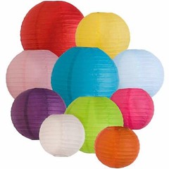 10 Mixed Large Round Chinese Paper Lanterns Lamp Shape Wedding Party Decorations