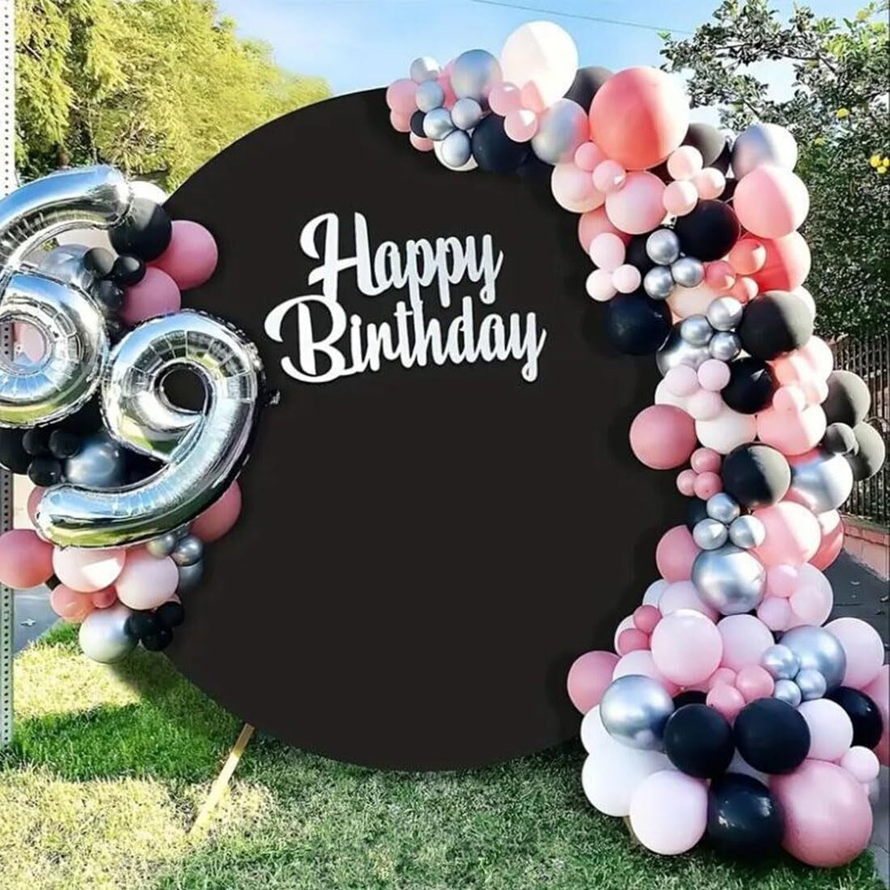 Round Backdrop Cover 7.5ft Wrinkle Free for Photography Wedding Birthday Party