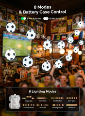 Brightown Soccer Ball String Lights, 20.8FT 40LEDs Light Up Soccer Balls Battery