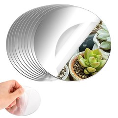 12PCS Round Mirror Tiles for Centerpieces, Mirror Trays Flat 8inch Circle Mir…