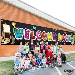 Welcome Back To School Banner Extra Large 120×20 Inch Durable Cloth Fabric
