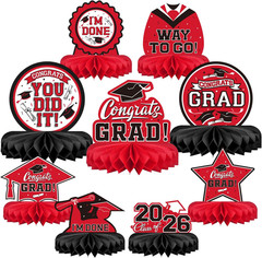 9PCS Graduation Party Decorations Class of 2026 Congrats Grad Table Centerpiece