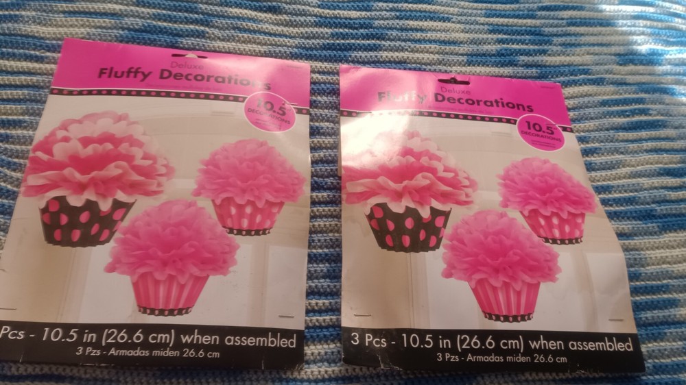 Amscan Pink, Black Deluxe Fluffy Decorations Set