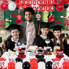 Red and Black Graduation Decorations 2026, Class of 2026 Graduation Party Decora