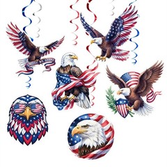 Plastic And Paper Helical Hanging Decors Perfect For National Holiday Party