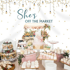 Floral Bridal Shower Backdrop – She’s Off the Market 7×5 Ft Photography Decor