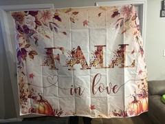 Mocsicka Fall Wedding Floral Pumpkin Polyester Backdrop 6ft x 3.6ft