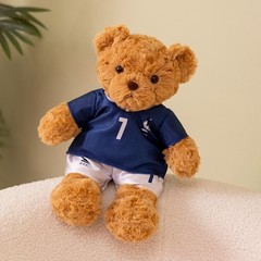 Soccer Jersey Teddy Bear Plush Toy Football Fan Gift Stuffed Animal