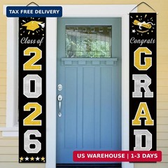 DAZONGE Graduation Decorations 2026, Black & Gold Class of Decorations 2026, Gra