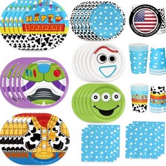 Party Supplies 120pcs Blue Cloud Theme Pack 30 Guests Disposable Plates Napki…
