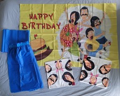 Ultimate Bob’s Burgers Party Bundle Backdrop, Balloons, Fringe Curtains & More!