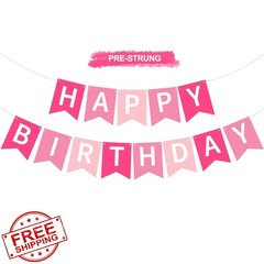 RICHHHA Birthday Banner Pink NO-DIY