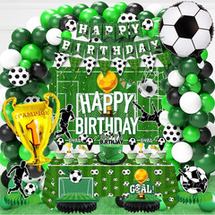 Soccer Birthday Party Decorations, 120Pcs Kit with Tablecloth, Backdrop