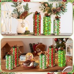 3 Pcs Christmas Table Centerpieces Xmas Wood Gift Boxes Decor Rustic Faux Pre…
