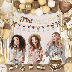 A Tini Bit Older Birthday Decorations, Gold Brown Glitter Tiny Bit Older Banner