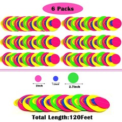 120ft UV Reactive Round Dot Paper Garland – Neon Streamers for Glow Parties, Wed