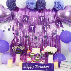 Purple Birthday Decorations, 50PCS Happy Birthday Decorations for Women Include