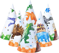 12 Pcs Birthday Party Hats Assorted Themes Cone Paper Headbands | Multiple Style
