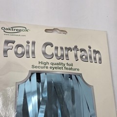 Blue Foil Curtain Self Adhesive Fringe Tinsel Shimmer Birthday Party Door