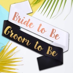 Bachelorette Sashes 6 PACK for Bride Bridesmaid White Maid of Honor Team