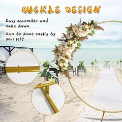 Round Backdrop Stand Circle Arch, 6.5ft Golden Metal Balloon Arch Kit for Par…