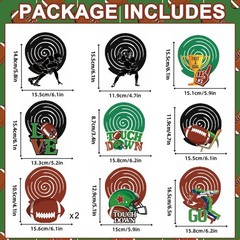 Koeilay Game Time Football Banner & Decorations Green Brown Party Supplies
