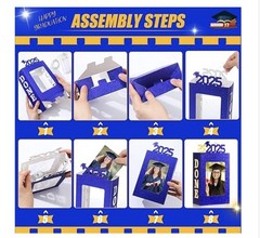 Graduation Table Photo Centerpieces 4 Boxes Blue 2025 w/lights