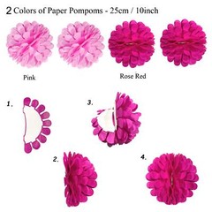 Party Hanging Paper Fans Set, Pink Confetti Balloons Decorative Folding Fans …