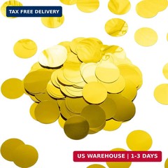 Gold Sparkle Confetti 1.2 Inch – 300 Metallic Flakes for Wedding, Birthday Party