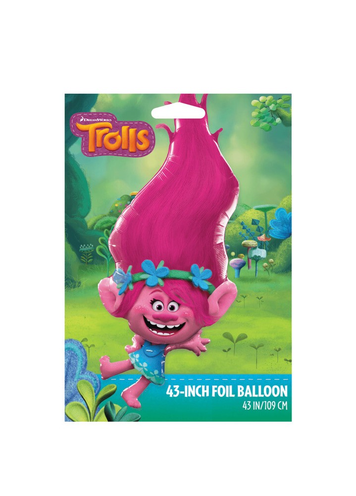 DreamWorks Trolls Poppy Foil Balloon 43″ Multicolor Pink Party Balloon – NEW