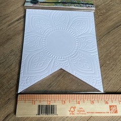 White Cardstock Embossed Banner Flags Blank Total 30 Count
